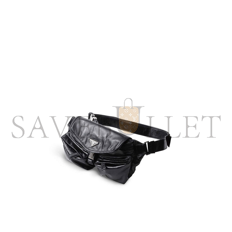 PRADA PATCH POCKET LEATHER SHOULDER BAG 2VH174 (24*18*5.5cm) 